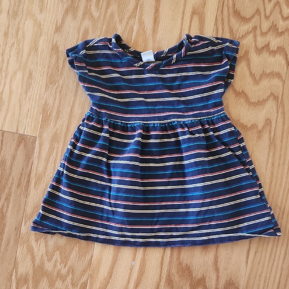 Old Navy Striped Multicolor Baby Dress 12-18 Months